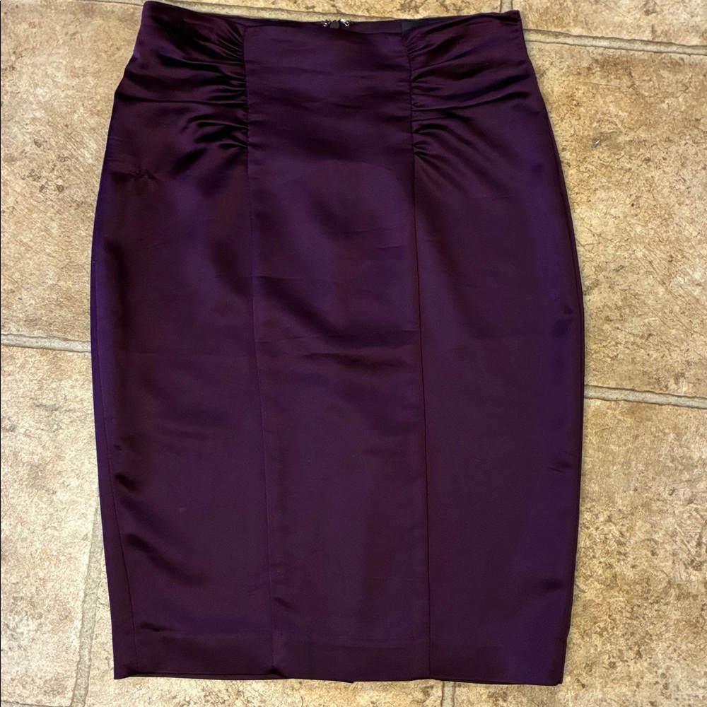 bebe Pencil Skirt Satin Majestic Purple Size 2
